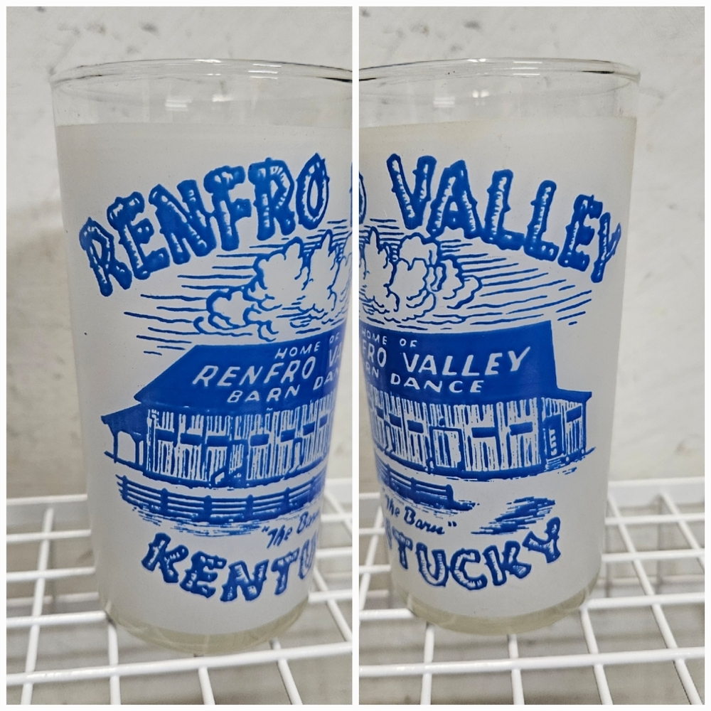 Vintage Renfro Valley Barn Kentucky Drinking Glass 70s 80s Federal Glass Co.